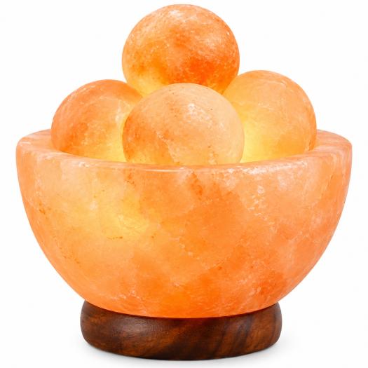 Lámpara de Sal del Himalaya Cuenco 5 Bolas