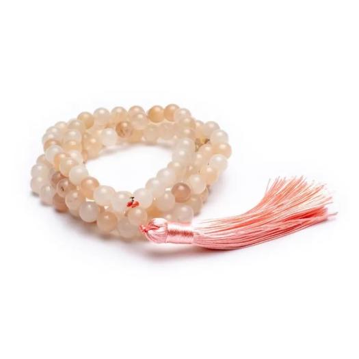 Mala de Jade Rosa con Borla 8mm