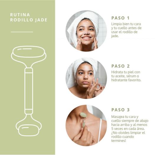 Masajeador Facial Jade con Dos Rodillos