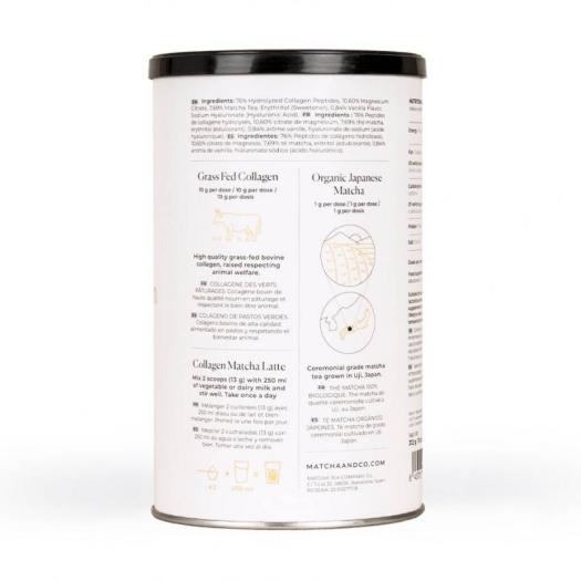 Matcha Collagen Colágeno Aroma Vainilla con Magnesio y Té Matcha Matcha&Co 300g