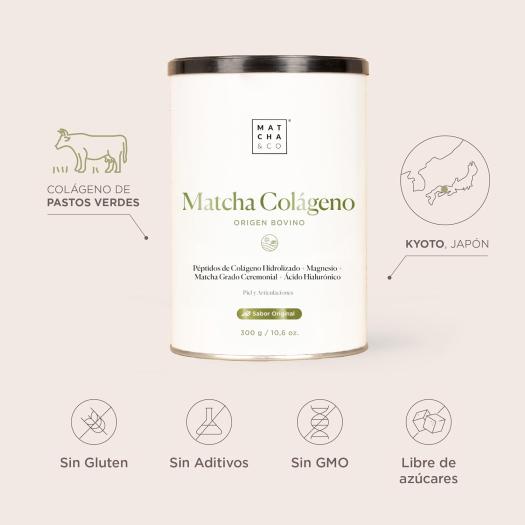 Matcha Collagen Colágeno con Magnesio y Té Matcha Matcha&Co 300g