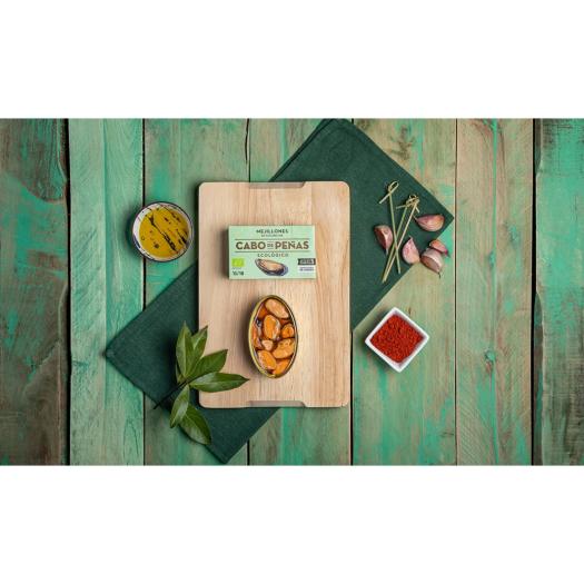 Mejillón en Escabeche 13-18 Piezas con Aceite de Oliva Cabo de Peñas Bio 111g