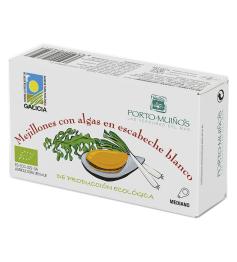 Mejillones con Algas en Escabeche Blanco Porto Muiños Bio 120g