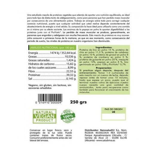 Mezcla de Proteínas Veganas Salud Viva Bio 250g