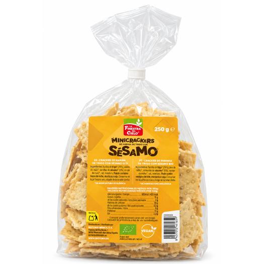 Mini Crackers de Trigo con Sésamo La Finestra Bio 250g