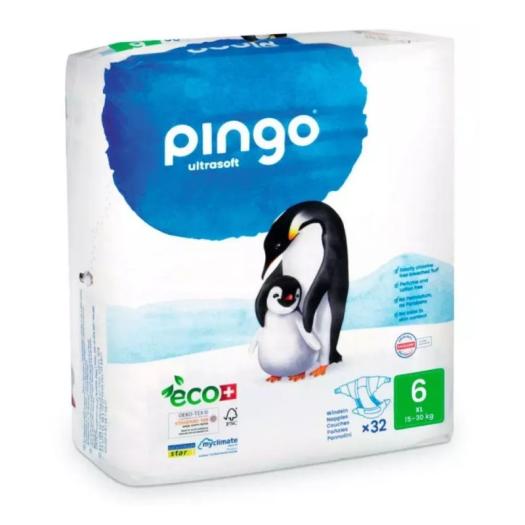Pañales Talla 6 XL 15-30Kg Pingo Bio 32ud