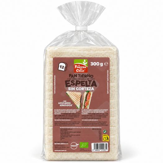Pan de Molde Tierno de Espelta Integral sin Corteza La Finestra Bio 300g