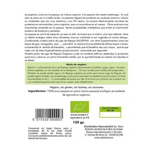 Papaya en Polvo Bio 125g