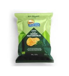 Patatas Fritas en Aceite de Girasol a las Hierbas Mediterráneas Añavieja Bio 100g