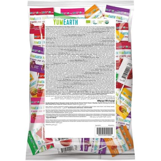 Piruletas de Frutas 8 Sabores Bio YumEarth 100ud