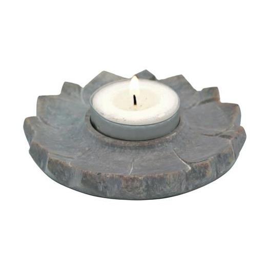 Porta Velas Incensario Loto de Esteatita Natural