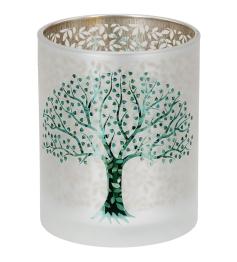 Portavelas Esmerilado Árbol de la Vida 7,3 x 8 cm