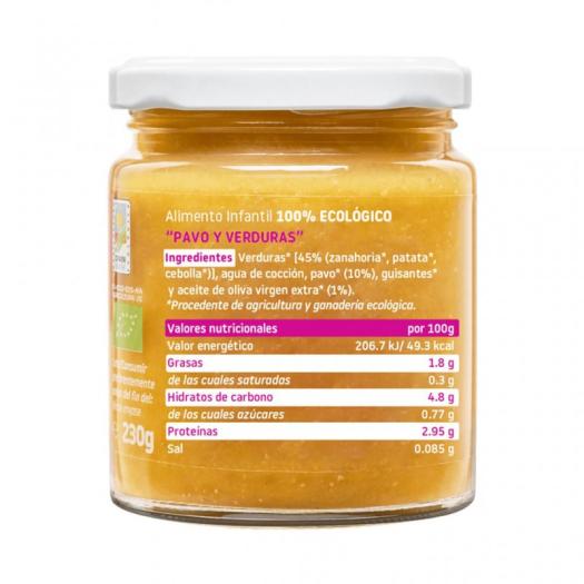 Potito de Pavo con Verduras Smileat Bio 230g