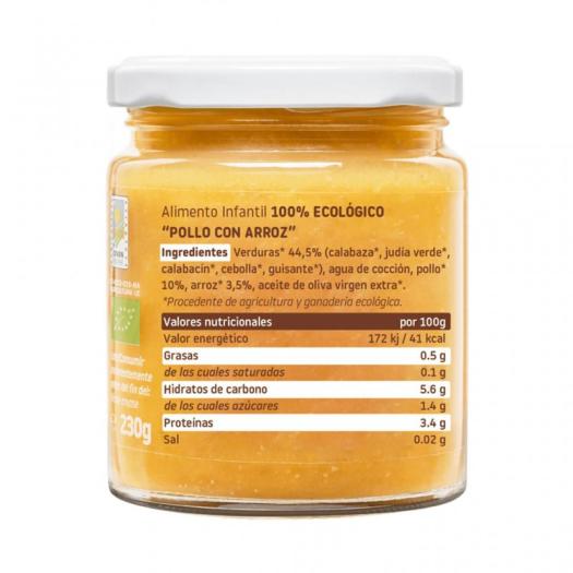 Potito de Pollo con Arroz Smileat Bio 230g