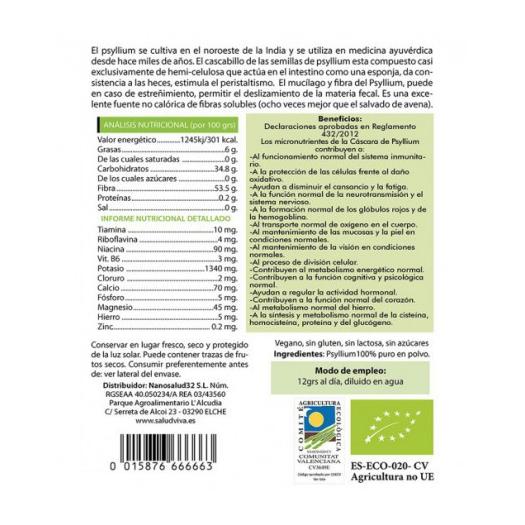 Psyllium en Polvo Salud Viva Bio 200g