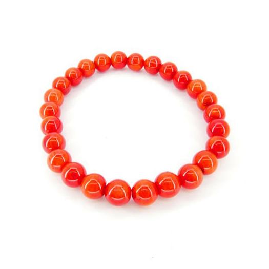 Pulsera de Coral Teñido Bola 6 mm