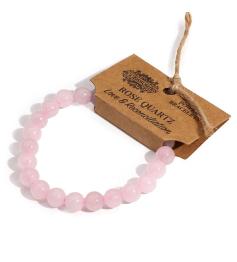Pulsera de Cuarzo Rosa 8mm