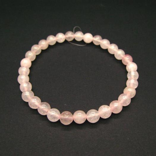 Pulsera de Cuarzo Rosa Bola 6mm