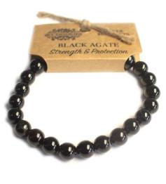Pulsera de Ágata Negra 8mm