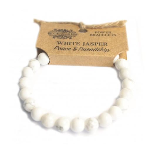 Pulsera de Jaspe Blanco 8mm
