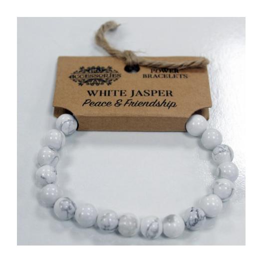 Pulsera de Jaspe Blanco 8mm