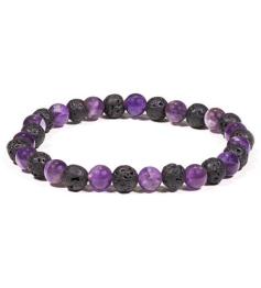 Pulsera de Lava y Amatista 19cm