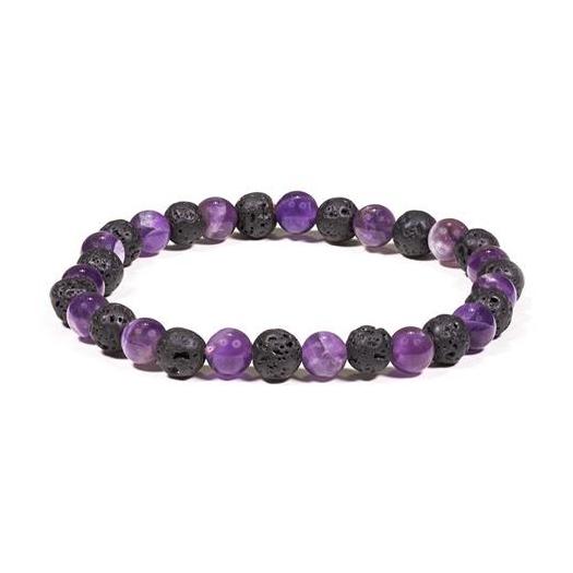 Pulsera de Lava y Amatista 19cm