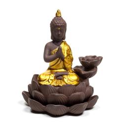Quemador de Incienso de Cascada con Buda