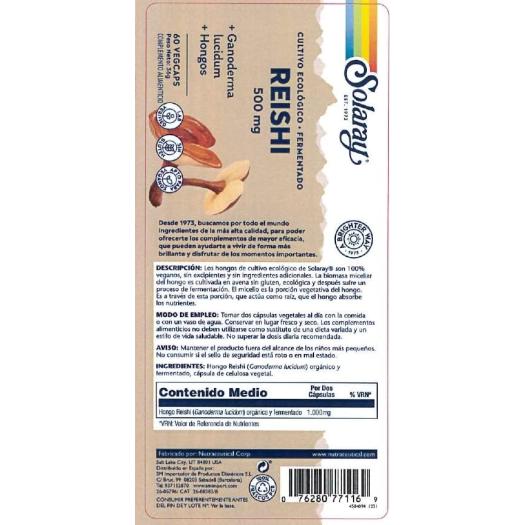 Reishi 500 Mg Solaray 60 VegCaps.