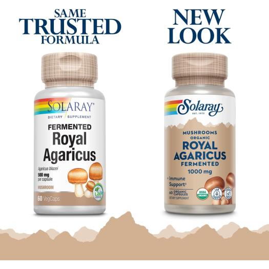 Royal Agaricius Champiñon del Sol 500mg Solaray 60 VegCaps