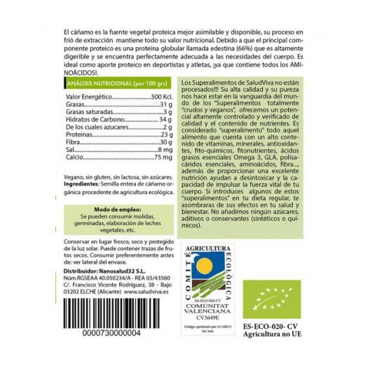 Semillas de Cañamo Enteras Bio 250g