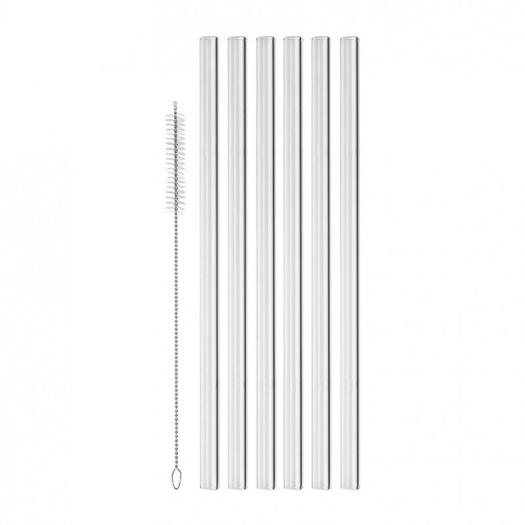 Set de 6 Pajitas de Vidrio con Cepillo Limpiador Matcha&Co