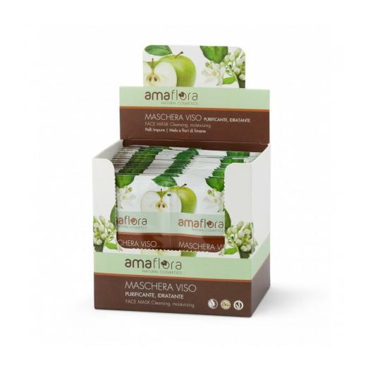 Sobre Mascarilla Faciales Purificante Manzana y Flores de Limón Amaflora Bio 20ml