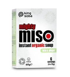 Sopa de Miso con Tofu y Jengibre Sin Gluten King Soba Bio 6x10g