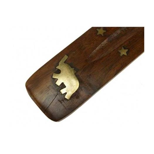 Soporte Incienso Madera Elefante 25cm