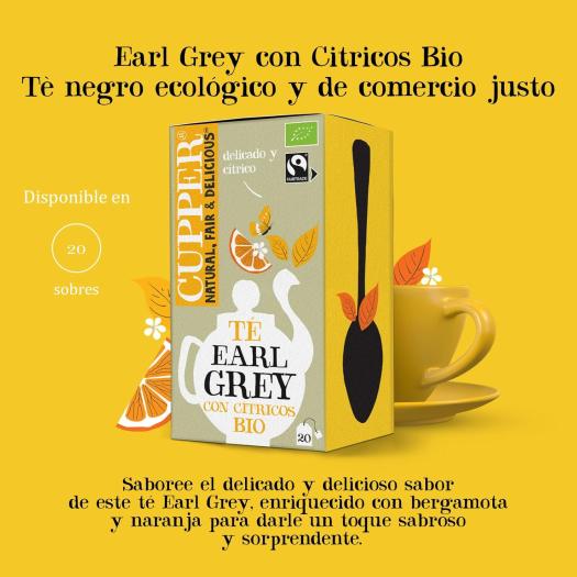 Té Earl Grey con Cítricos Cupper Bio 20 bolsitas