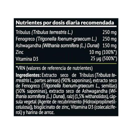 Testo con Tribulus, Fenogreco y Zinc Paleobull 60 cápsulas