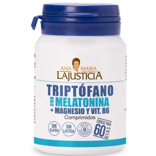 Triptófano con Melatonina  Magnesio y B6 AML 60 Comprimidos