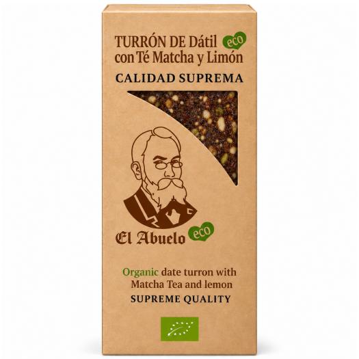 Turrón de Datil con Té Matcha y Limón El Abuelo Bio 200g