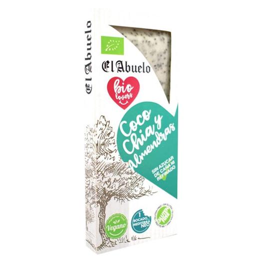 Turrón Vegano Sin Gluten de Coco Chía y Almendras El Abuelo Biolovers Bio 200g