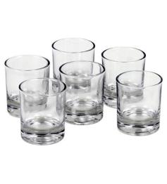 Vasos de Vidrio para Velas Votiva y de Té 6x5cm PACK 6uds