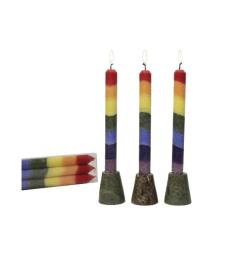 Vela Arco Iris Sin Perfume Estearina PACK 3 velas 21x2cm