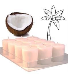 Vela de Cera de Coco Blanco Green Palm 4x4cm