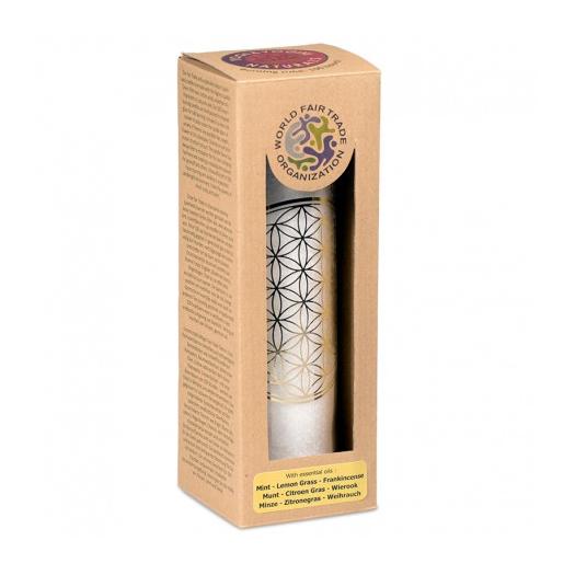 Vela de Estearina Flor de la Vida en Vidrio Blanca