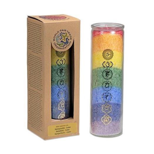 Vela de los 7 Chakras con Aceites Esenciales 21x6cm