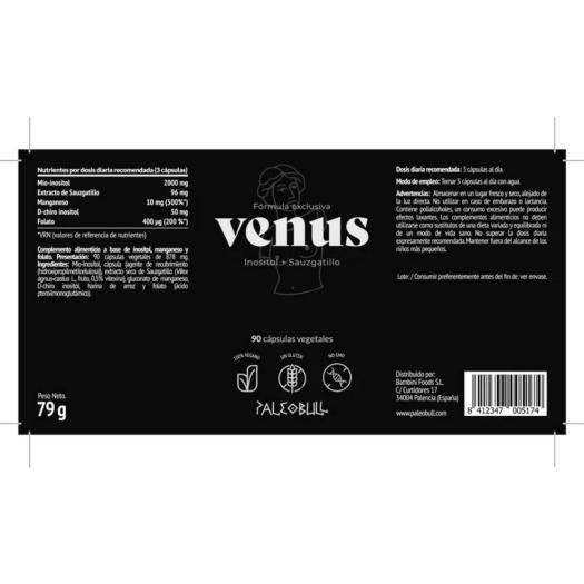 Venus con Inositol, Sauzgatillo y Folato Paleobull 90 cápsulas