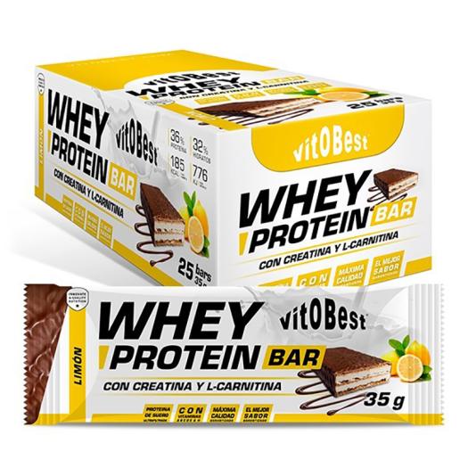 Why Protein Bar con L-Carnitina Limón Vitobest Expositor 25 Barritas